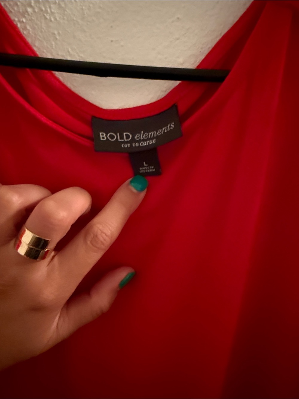 BOLD elements Red Ruffle Cold-Shoulder Blouse - Picture 3 of 7